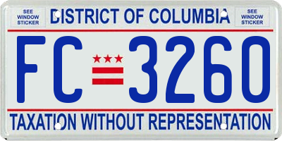 DC license plate FC3260