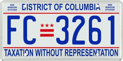 DC license plate FC3261