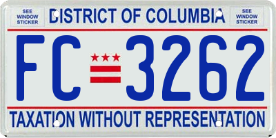 DC license plate FC3262