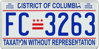 DC license plate FC3263