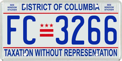 DC license plate FC3266