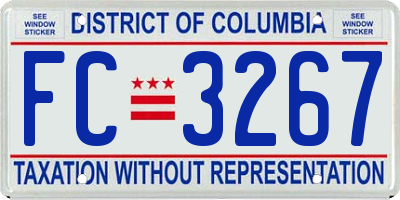 DC license plate FC3267