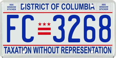 DC license plate FC3268