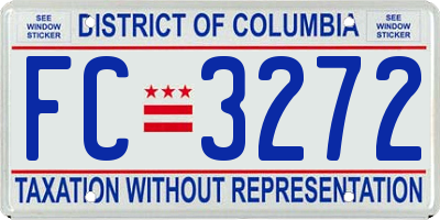 DC license plate FC3272