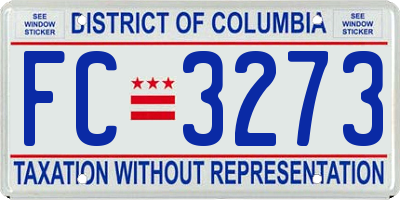 DC license plate FC3273