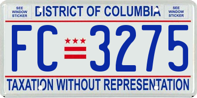 DC license plate FC3275