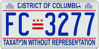 DC license plate FC3277