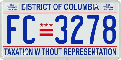 DC license plate FC3278