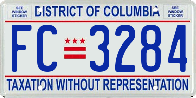 DC license plate FC3284