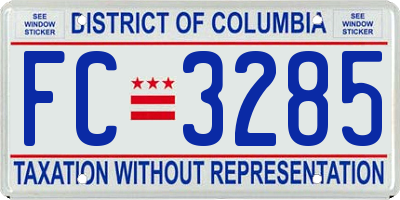 DC license plate FC3285