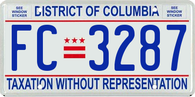 DC license plate FC3287