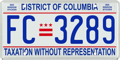 DC license plate FC3289