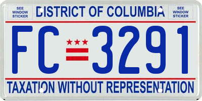 DC license plate FC3291