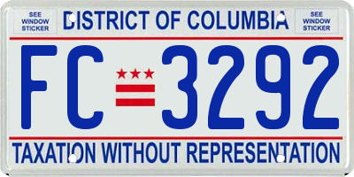 DC license plate FC3292