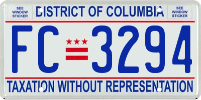 DC license plate FC3294