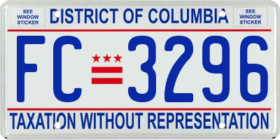 DC license plate FC3296