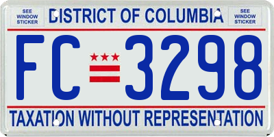 DC license plate FC3298