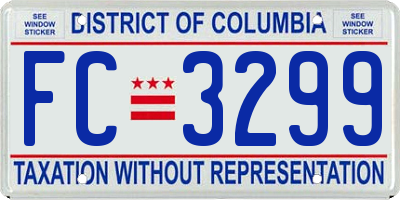 DC license plate FC3299