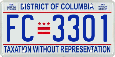 DC license plate FC3301