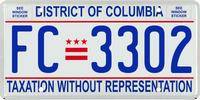 DC license plate FC3302