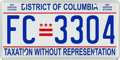 DC license plate FC3304