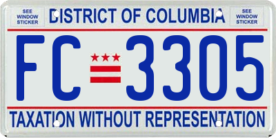 DC license plate FC3305