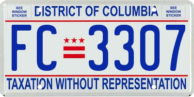 DC license plate FC3307