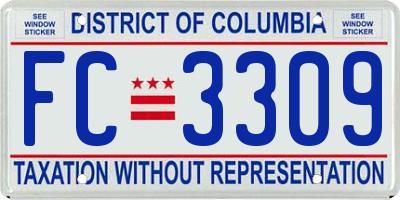 DC license plate FC3309