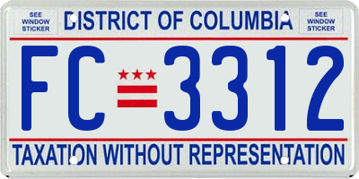 DC license plate FC3312