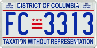 DC license plate FC3313