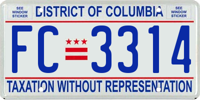 DC license plate FC3314