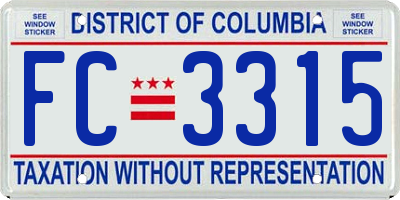 DC license plate FC3315