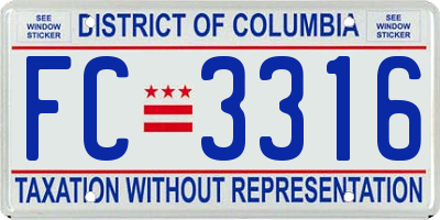 DC license plate FC3316