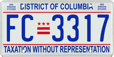 DC license plate FC3317