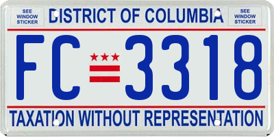 DC license plate FC3318