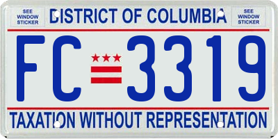 DC license plate FC3319