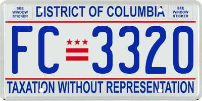 DC license plate FC3320