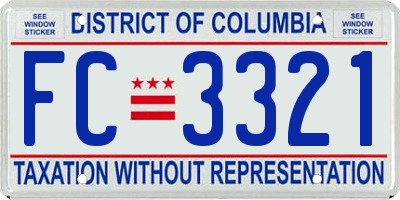 DC license plate FC3321