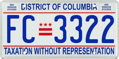 DC license plate FC3322