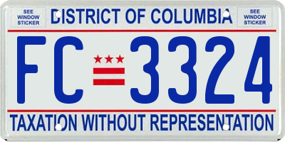 DC license plate FC3324