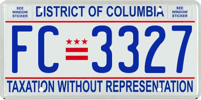 DC license plate FC3327