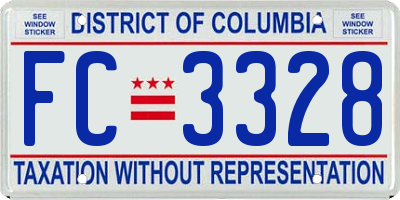 DC license plate FC3328