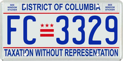 DC license plate FC3329