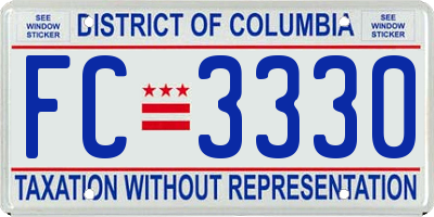 DC license plate FC3330