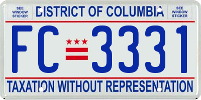 DC license plate FC3331