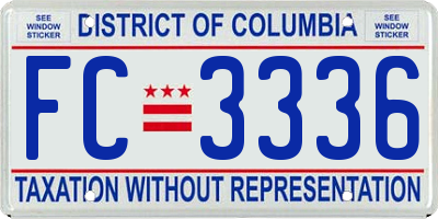 DC license plate FC3336