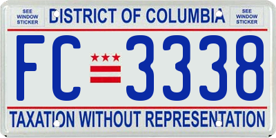 DC license plate FC3338