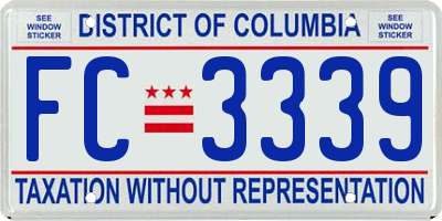 DC license plate FC3339