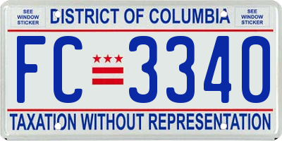 DC license plate FC3340