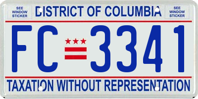 DC license plate FC3341